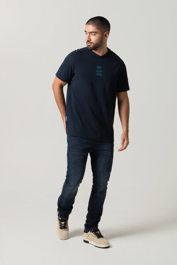 CAMISETA MANGA CORTA COLOR AZUL OSCURO