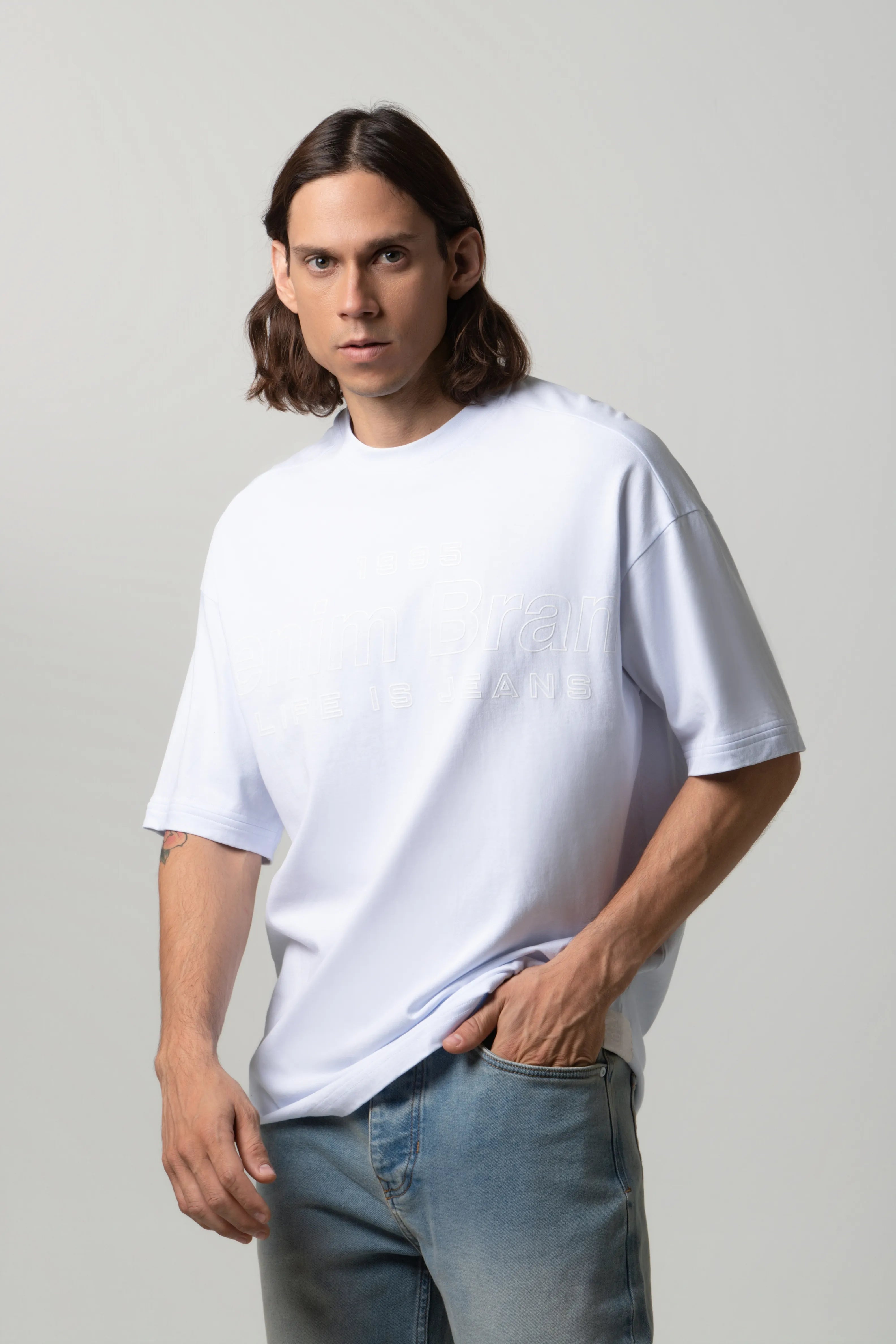 CAMISETA MANGA CORTA COLOR BLANCO OPTICO – Quest Colombia