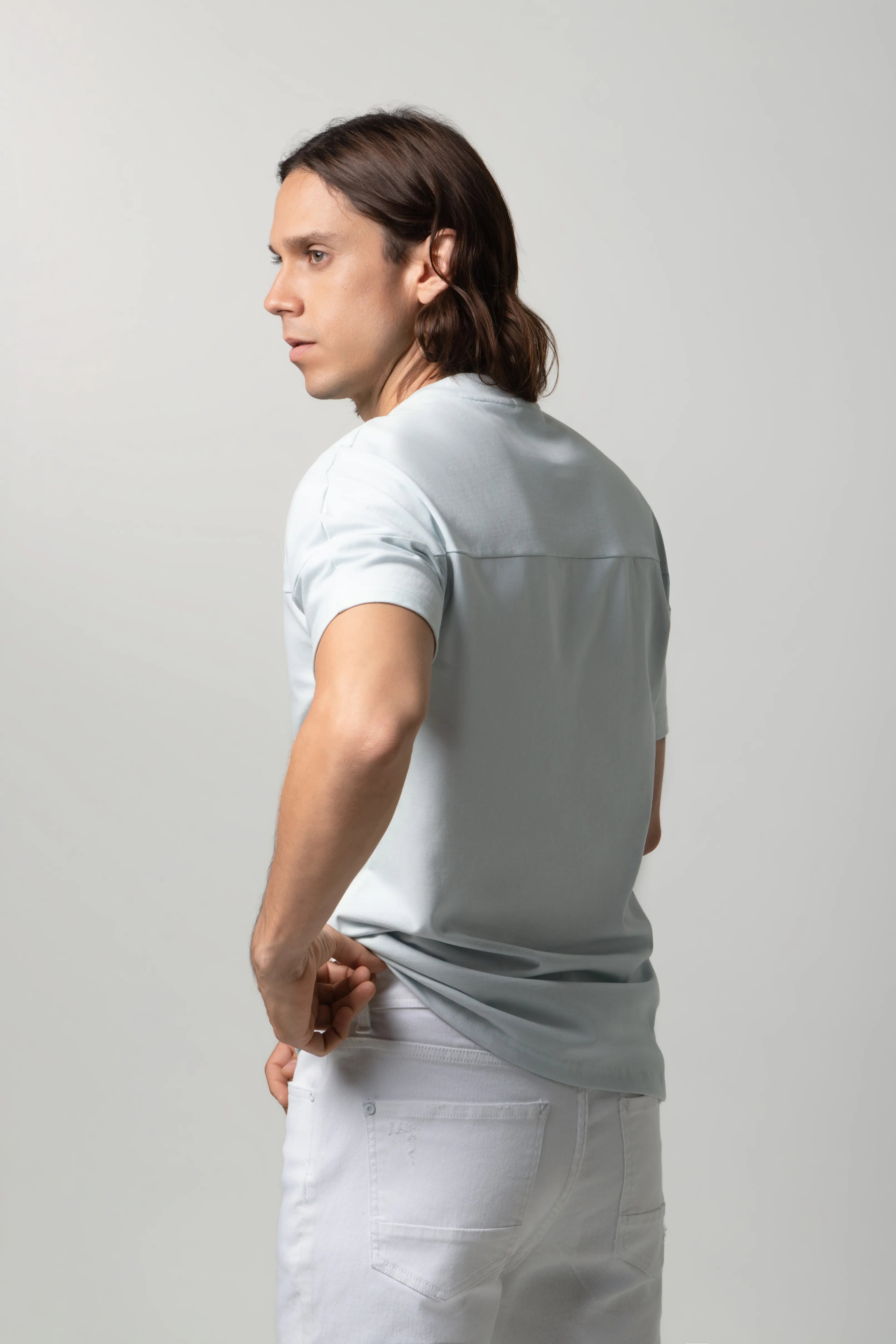 CAMISETA MANGA CORTA COLOR AZUL BALADA