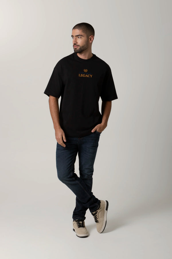 CAMISETA MANGA CORTA COLOR NEGRO