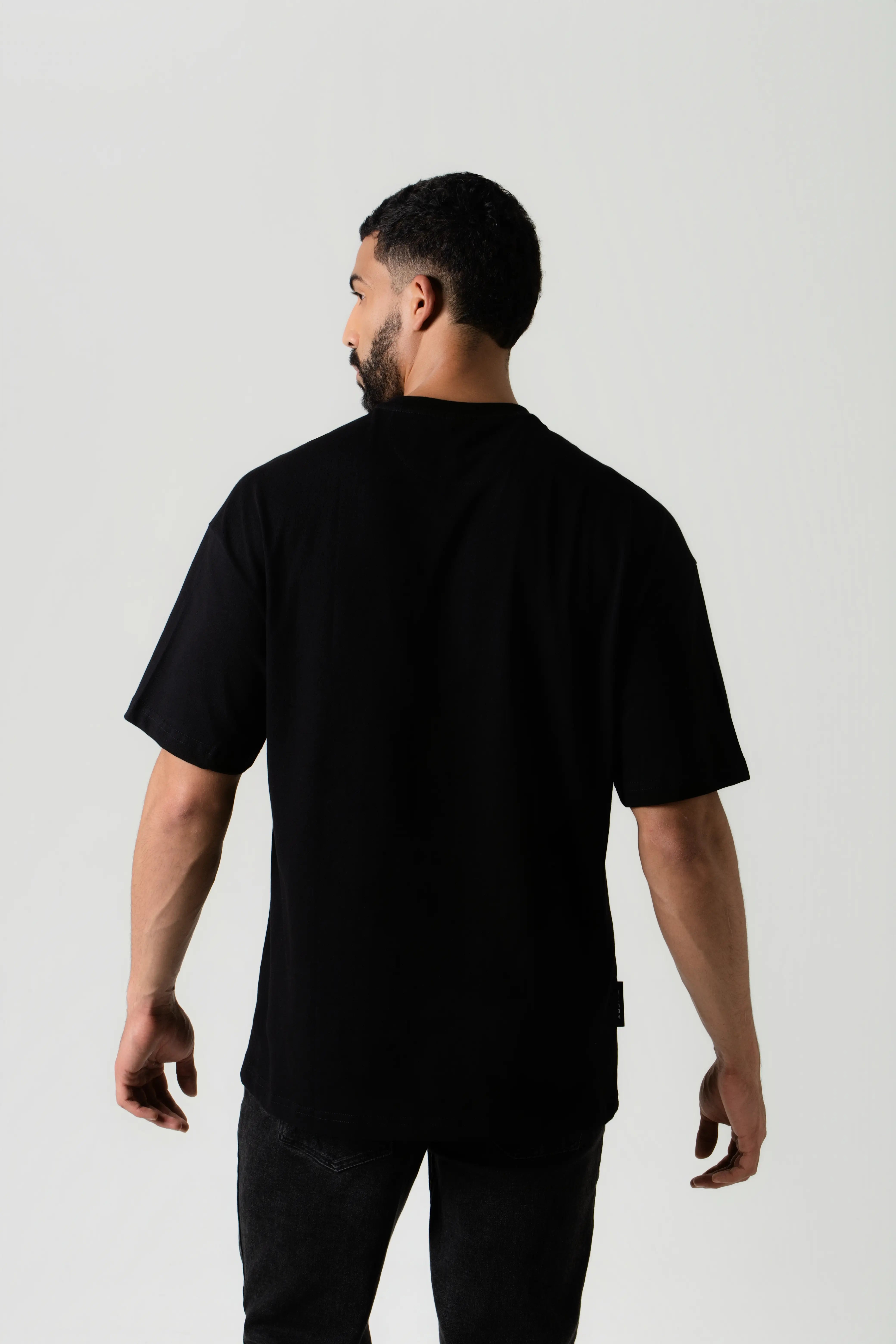 CAMISETA MANGA CORTA COLOR NEGRO