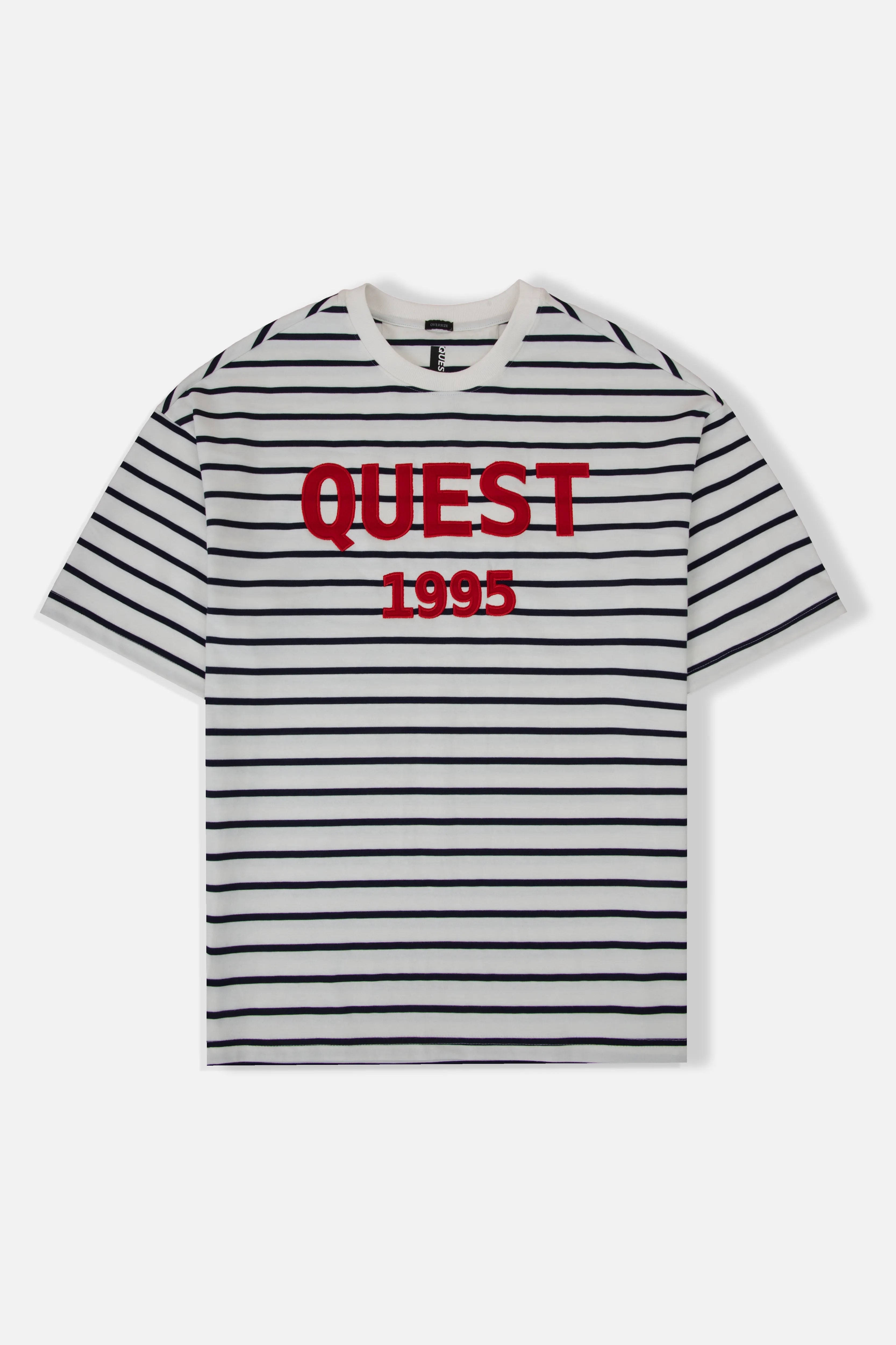 CAMISETA MANGA CORTA COLOR IVORY-AZUL OSCURO
