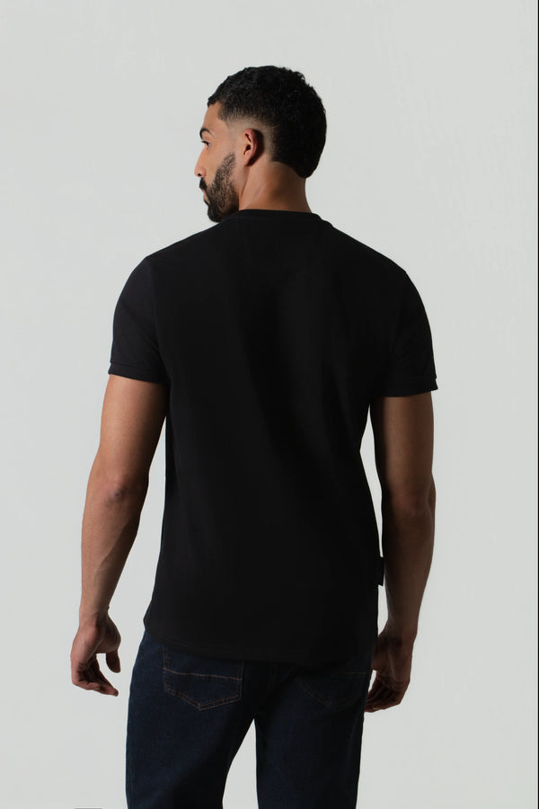 CAMISETA MANGA CORTA COLOR NEGRO