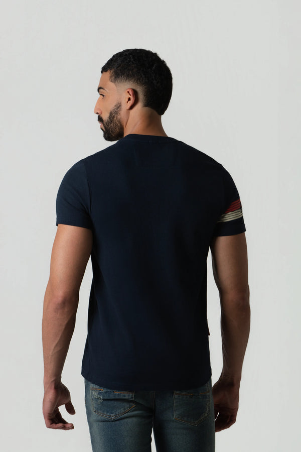 CAMISETA MANGA CORTA COLOR AZUL OSCURO