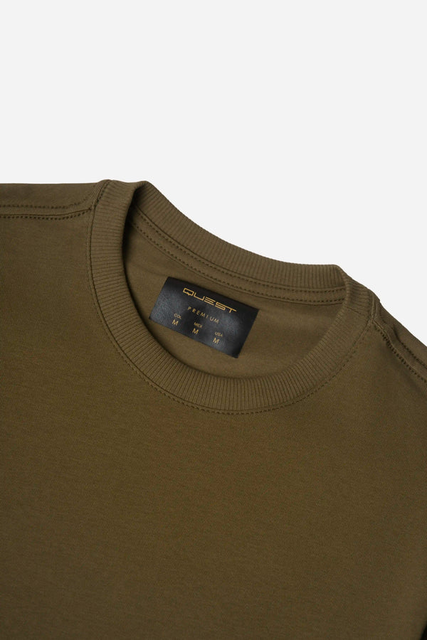 CAMISETA MANGA CORTA COLOR DARK OLIVA