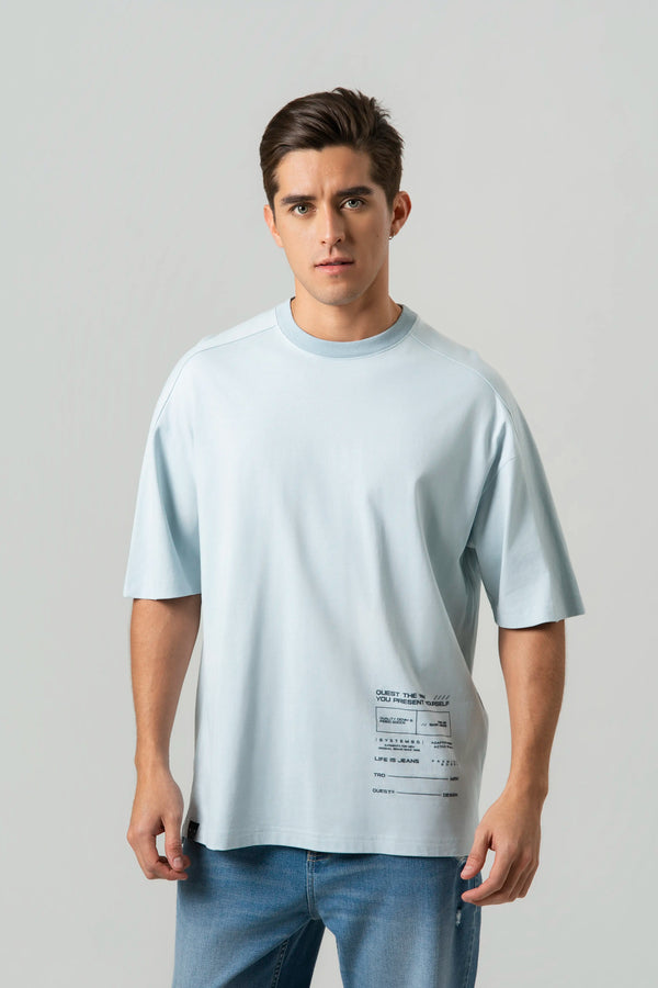 CAMISETA MANGA CORTA COLOR BABY BLUE