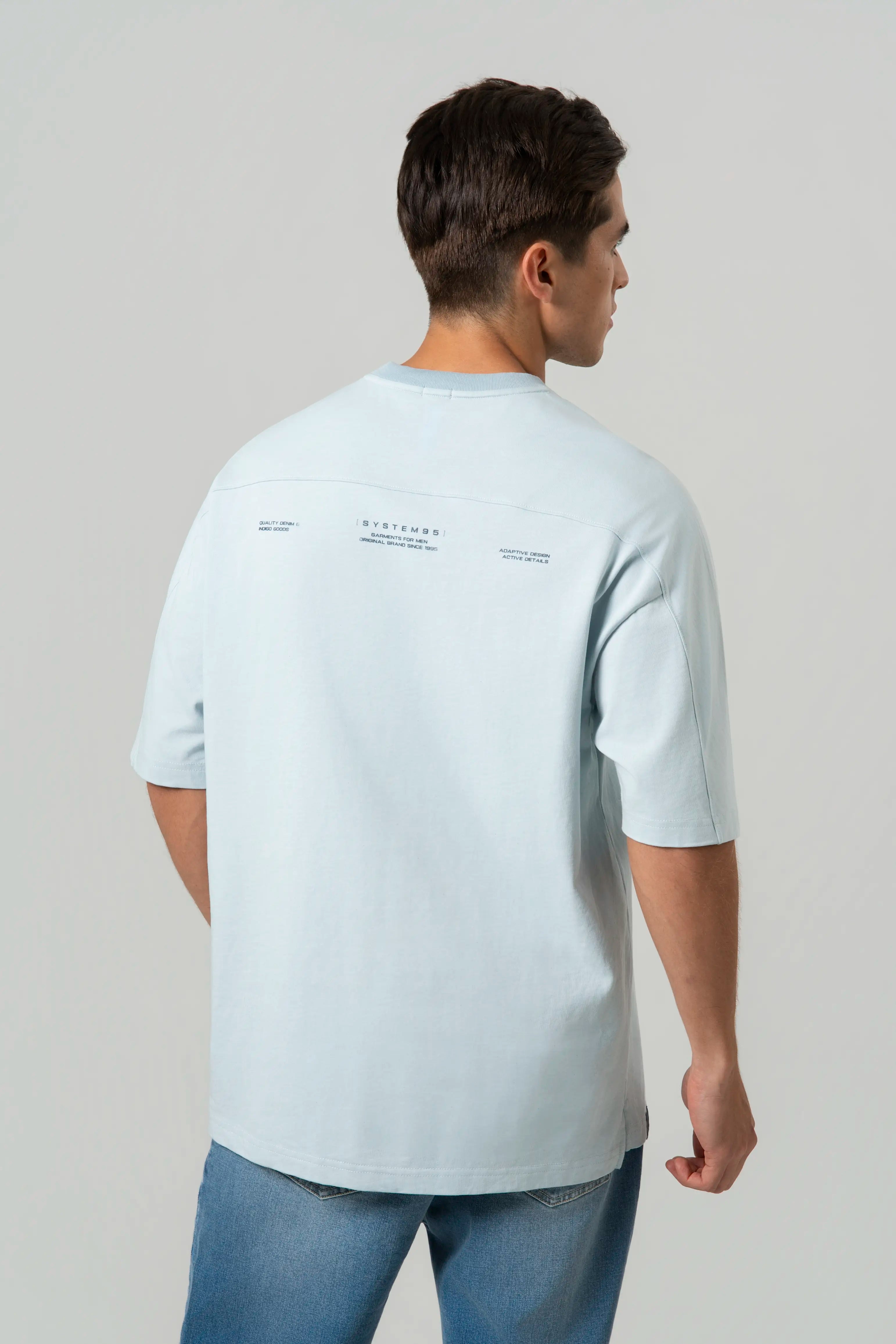 CAMISETA MANGA CORTA COLOR BABY BLUE
