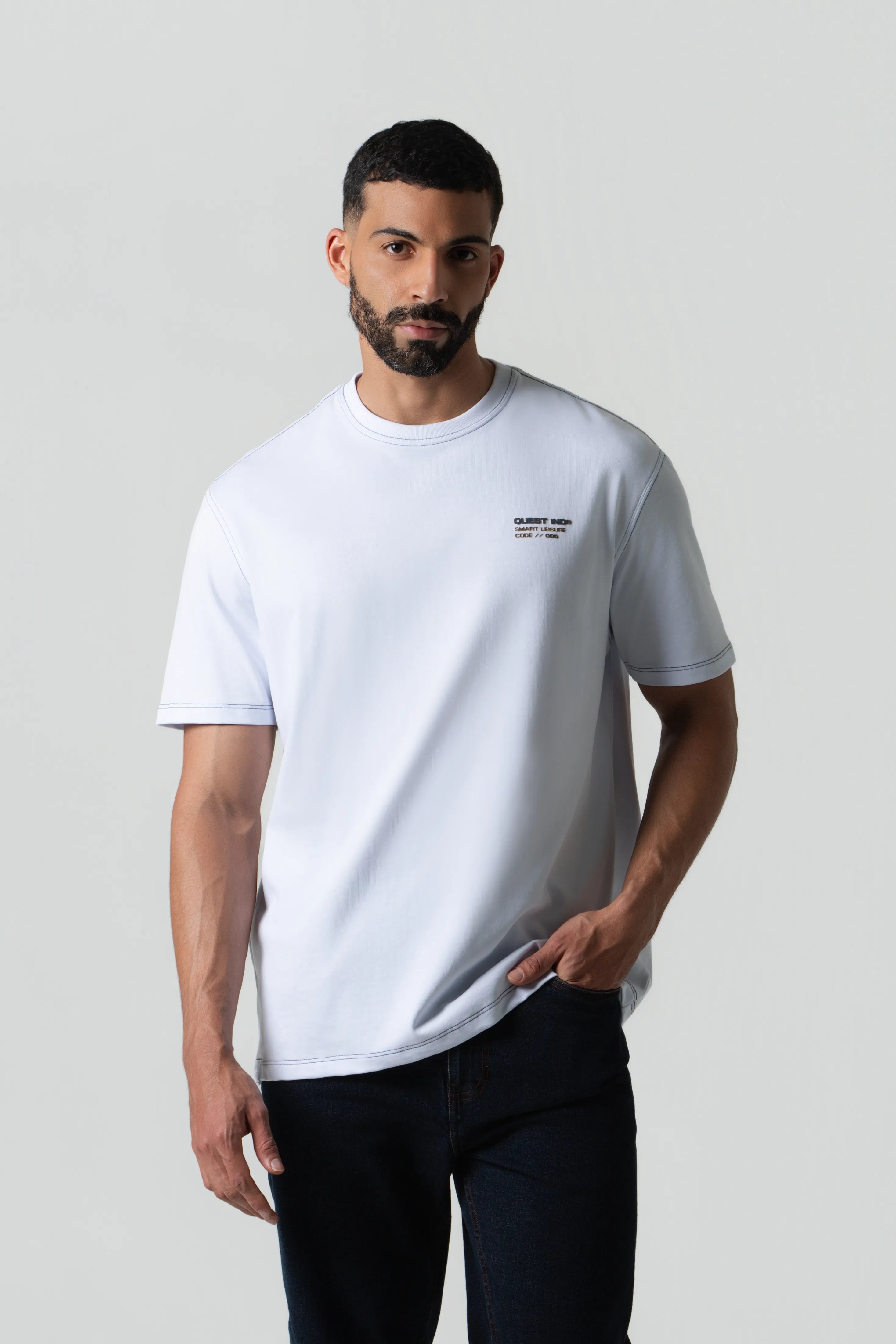 CAMISETA MANGA CORTA COLOR BLANCO OPTICO