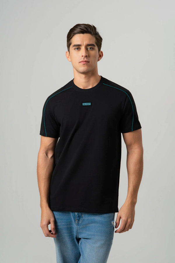CAMISETA MANGA CORTA COLOR NEGRO
