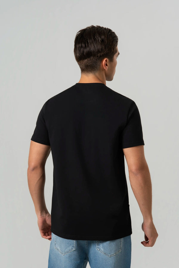 CAMISETA MANGA CORTA COLOR NEGRO