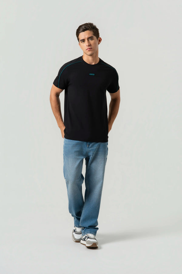 CAMISETA MANGA CORTA COLOR NEGRO