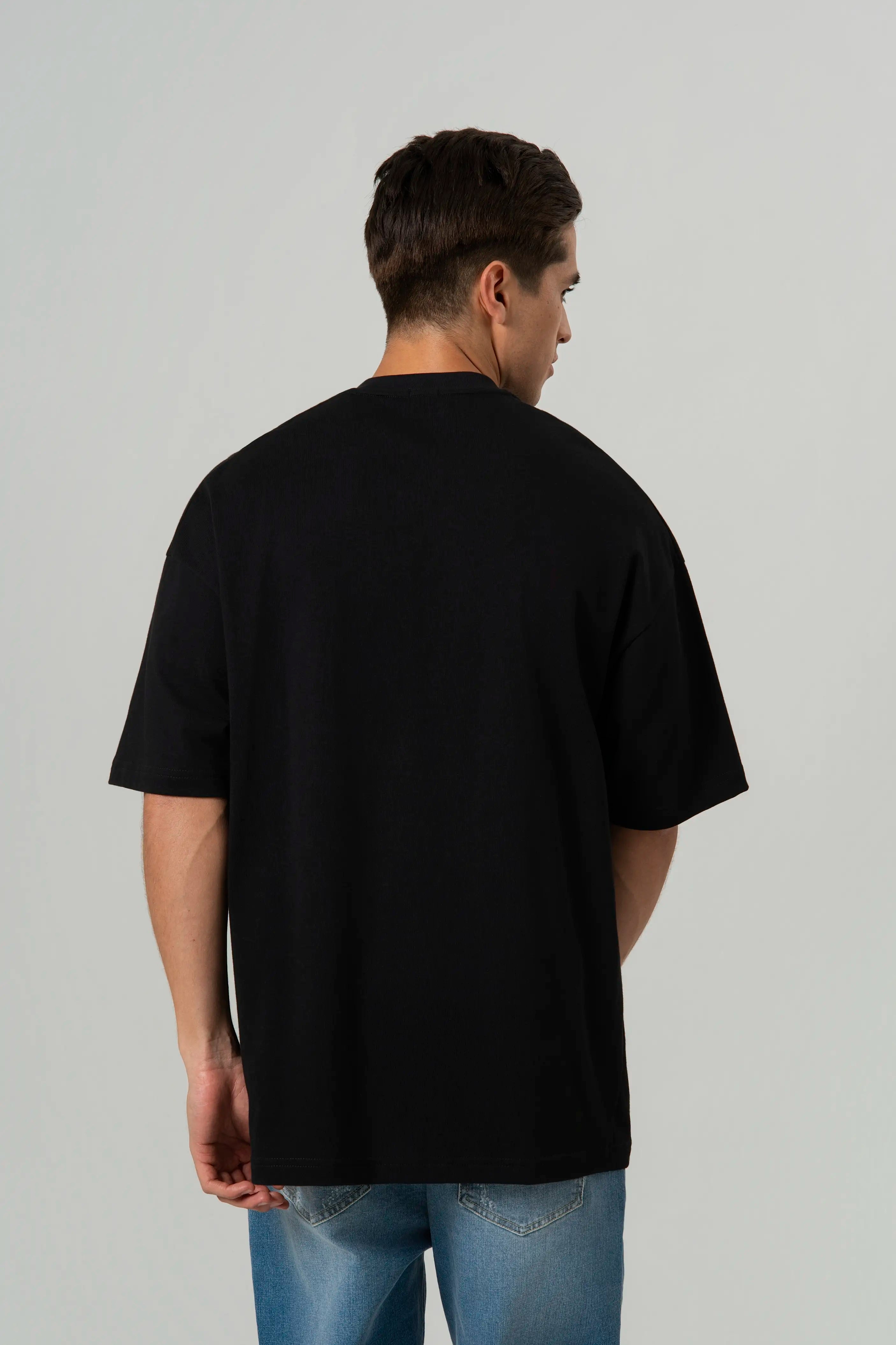 CAMISETA MANGA CORTA COLOR NEGRO