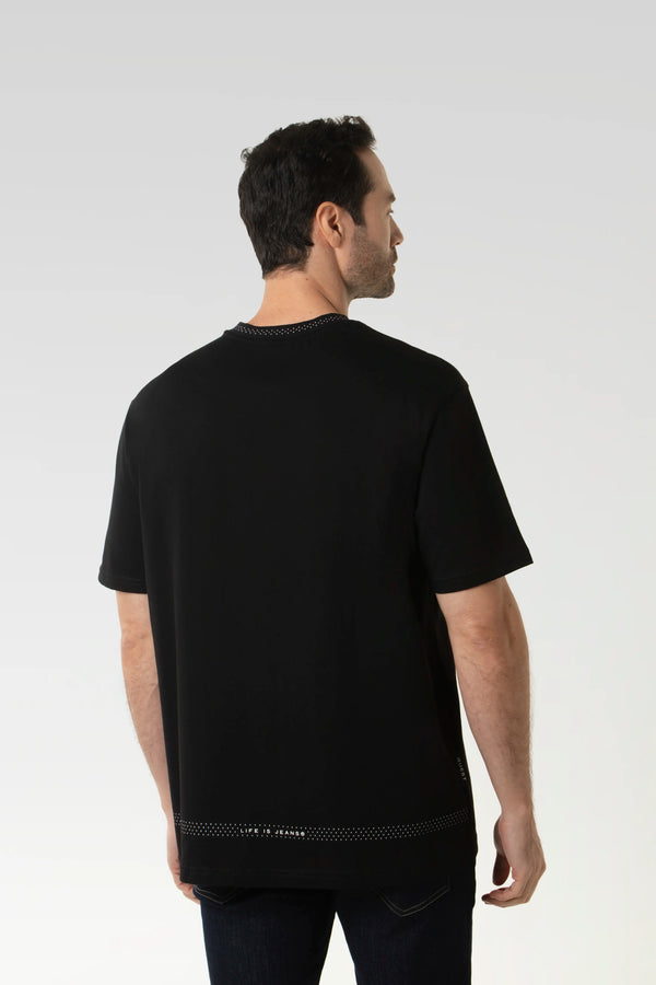CAMISETA MANGA CORTA COLOR NEGRO