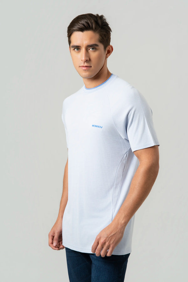 CAMISETA MANGA CORTA COLOR BABY BLUE