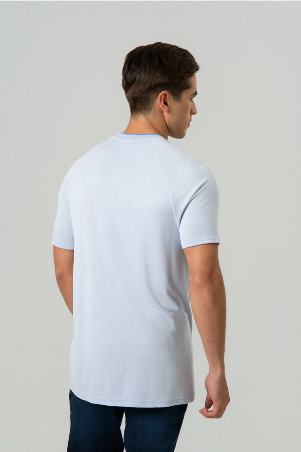 CAMISETA MANGA CORTA COLOR BABY BLUE