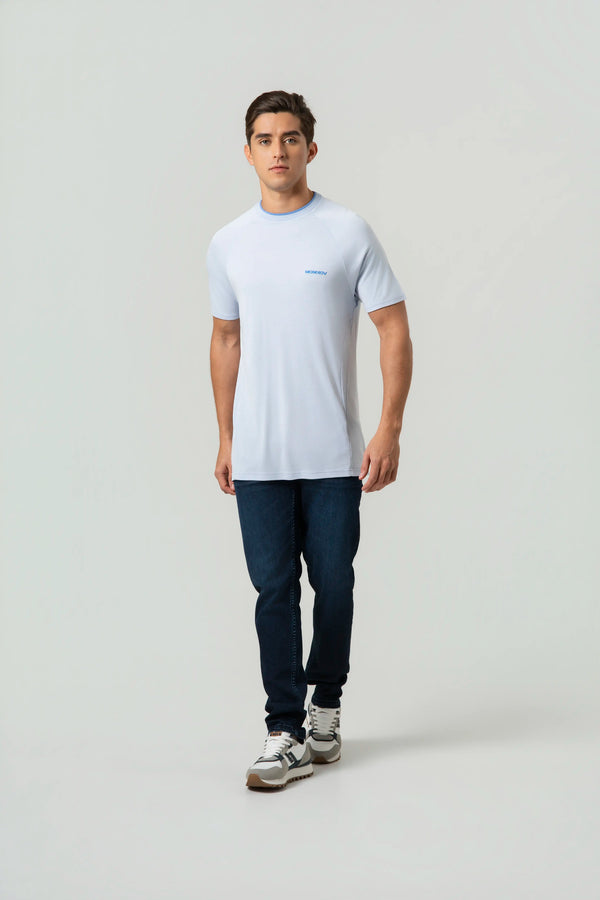 CAMISETA MANGA CORTA COLOR BABY BLUE