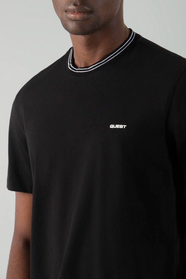 CAMISETA MANGA CORTA COLOR NEGRO