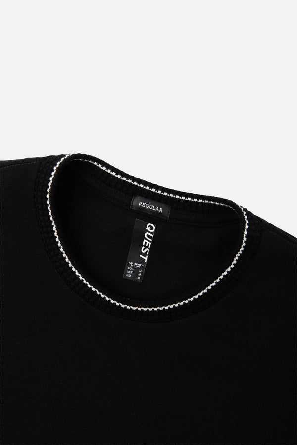 CAMISETA MANGA CORTA COLOR NEGRO
