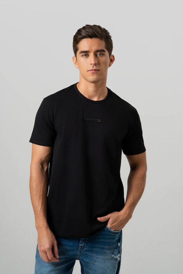 CAMISETA MANGA CORTA COLOR NEGRO