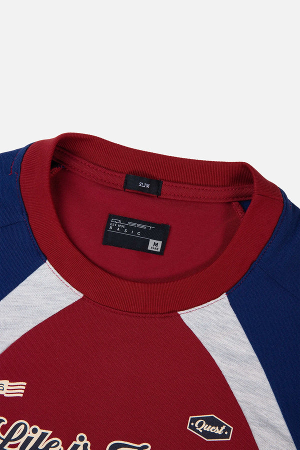 CAMISETA MANGA CORTA COLOR ROJO PIEDRA