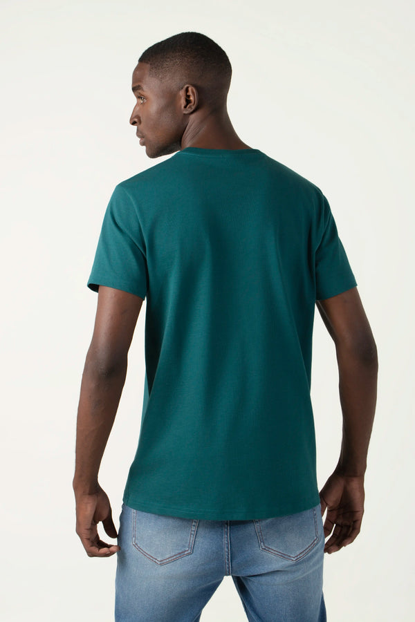 CAMISETA MANGA CORTA COLOR VERDE TEAL