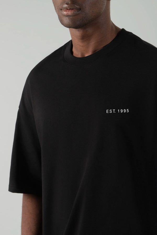 CAMISETA MANGA CORTA COLOR NEGRO