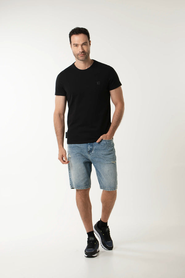 CAMISETA MANGA CORTA COLOR NEGRO