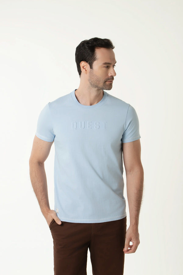 CAMISETA MANGA CORTA COLOR AZUL CHAMBRAY