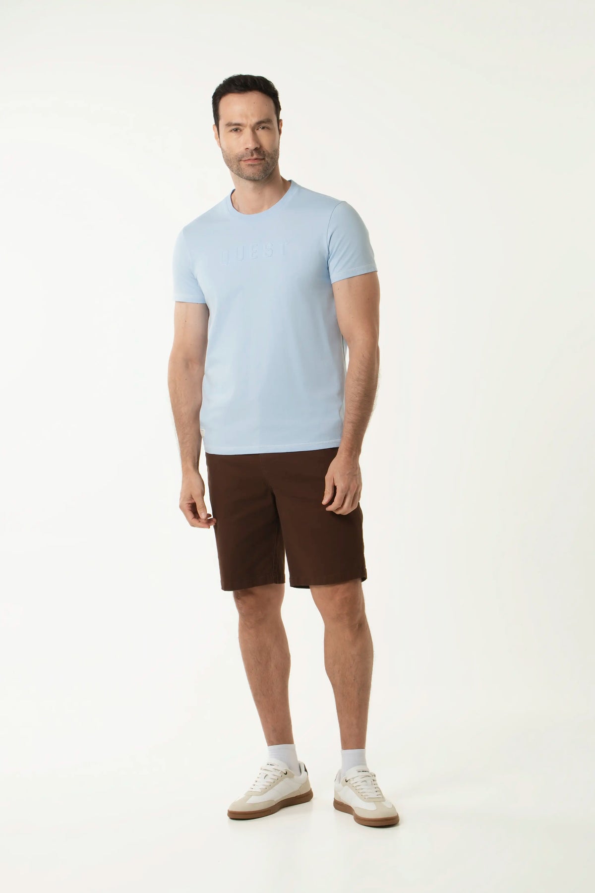 CAMISETA MANGA CORTA COLOR AZUL CHAMBRAY