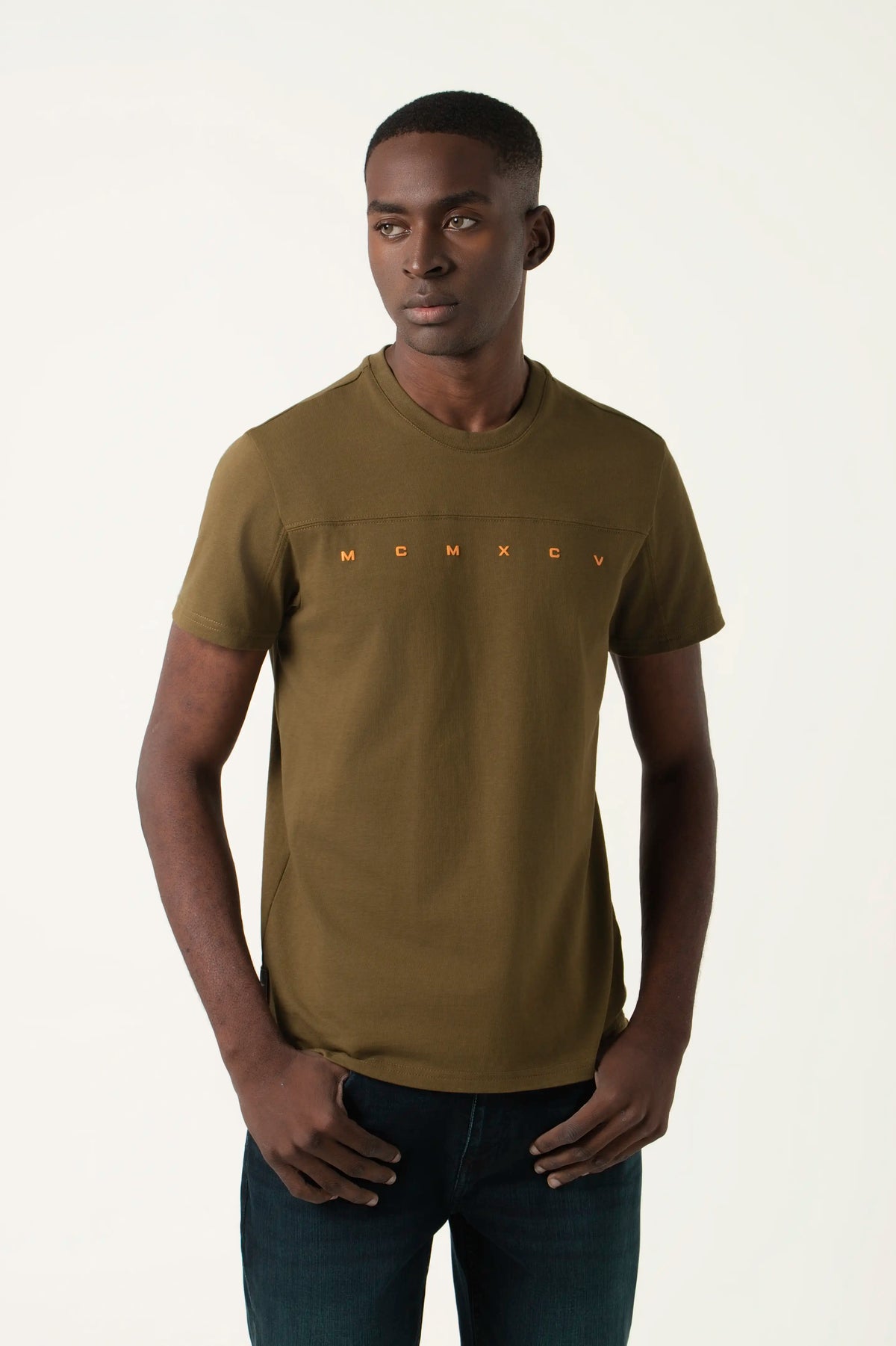CAMISETA MANGA CORTA COLOR DARK OLIVA