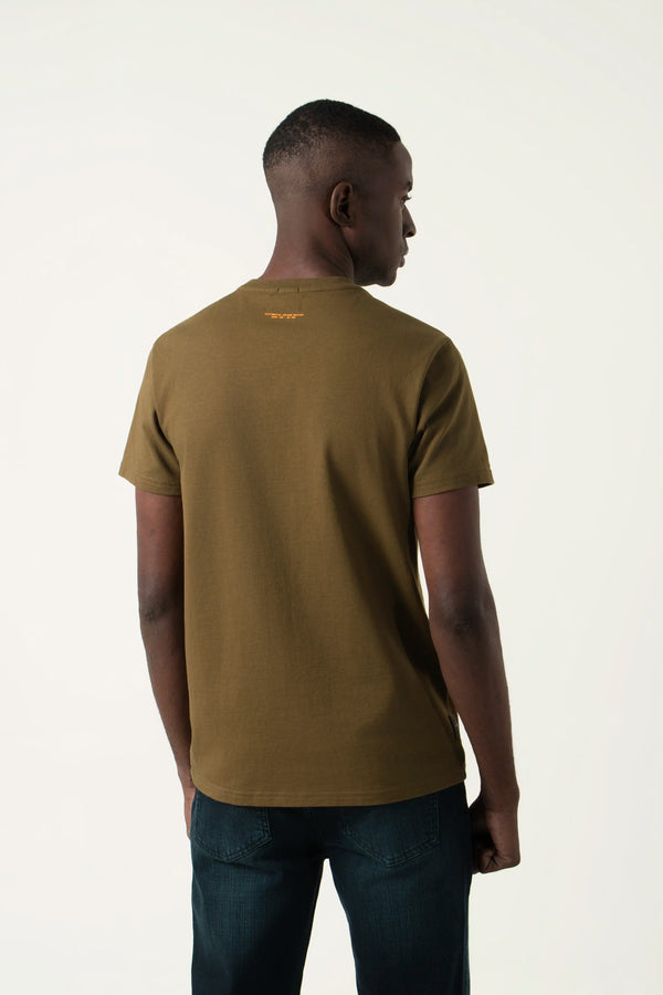 CAMISETA MANGA CORTA COLOR DARK OLIVA