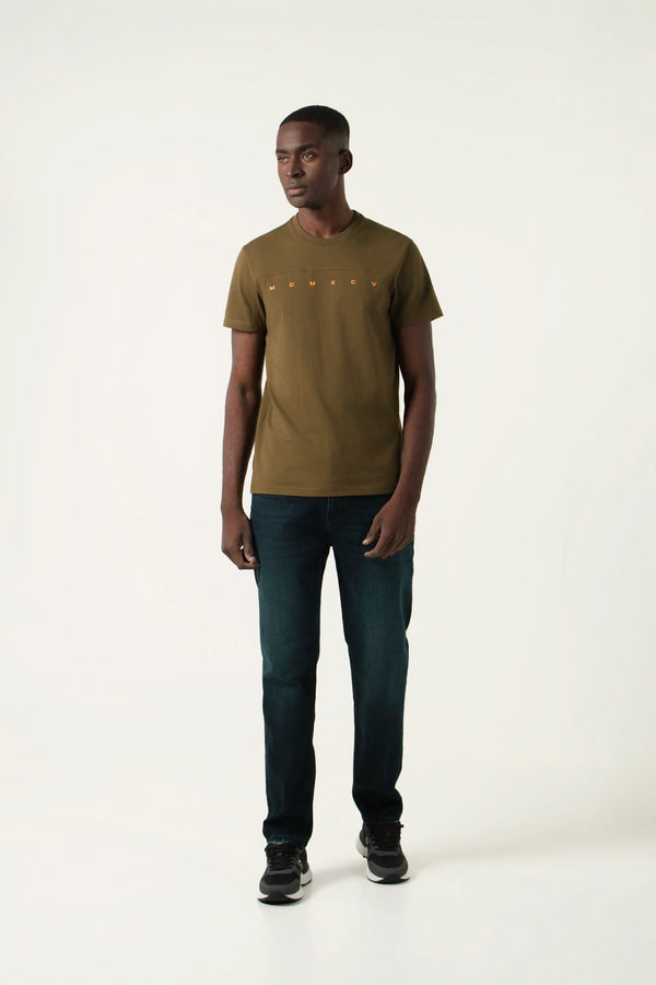 CAMISETA MANGA CORTA COLOR DARK OLIVA