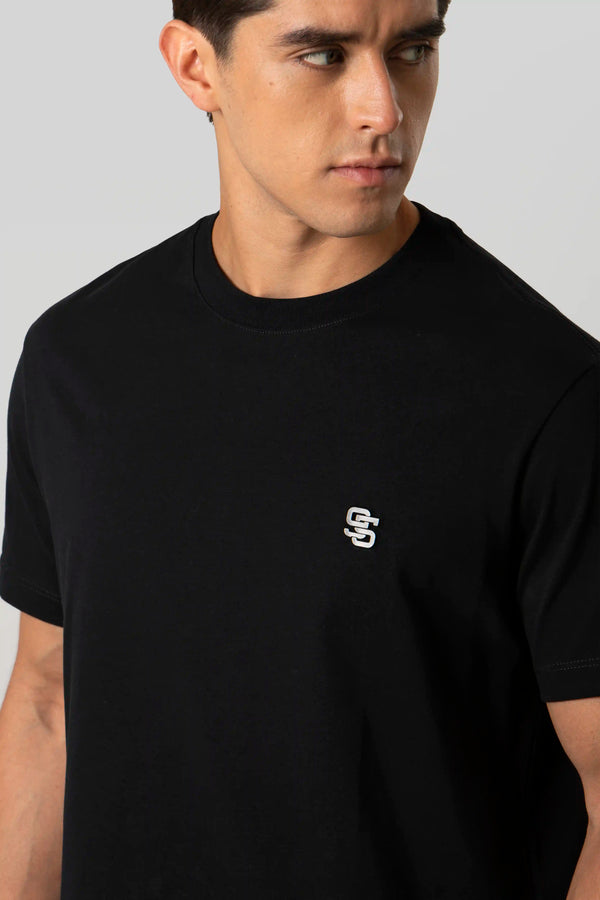 CAMISETA MANGA CORTA COLOR NEGRO