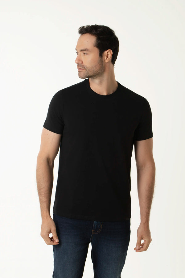 CAMISETA MANGA CORTA COLOR NEGRO