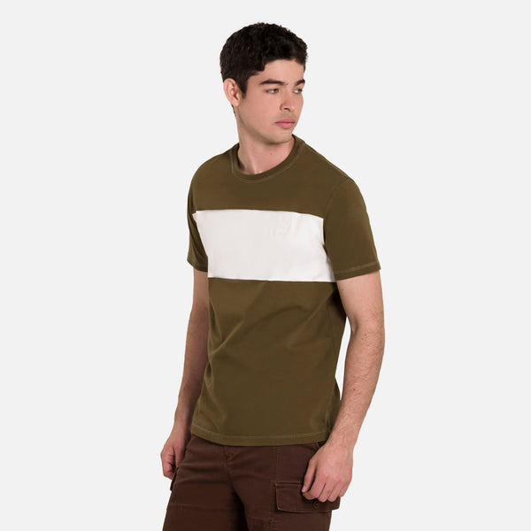 CAMISETA MANGA CORTA COLOR DARK OLIVA