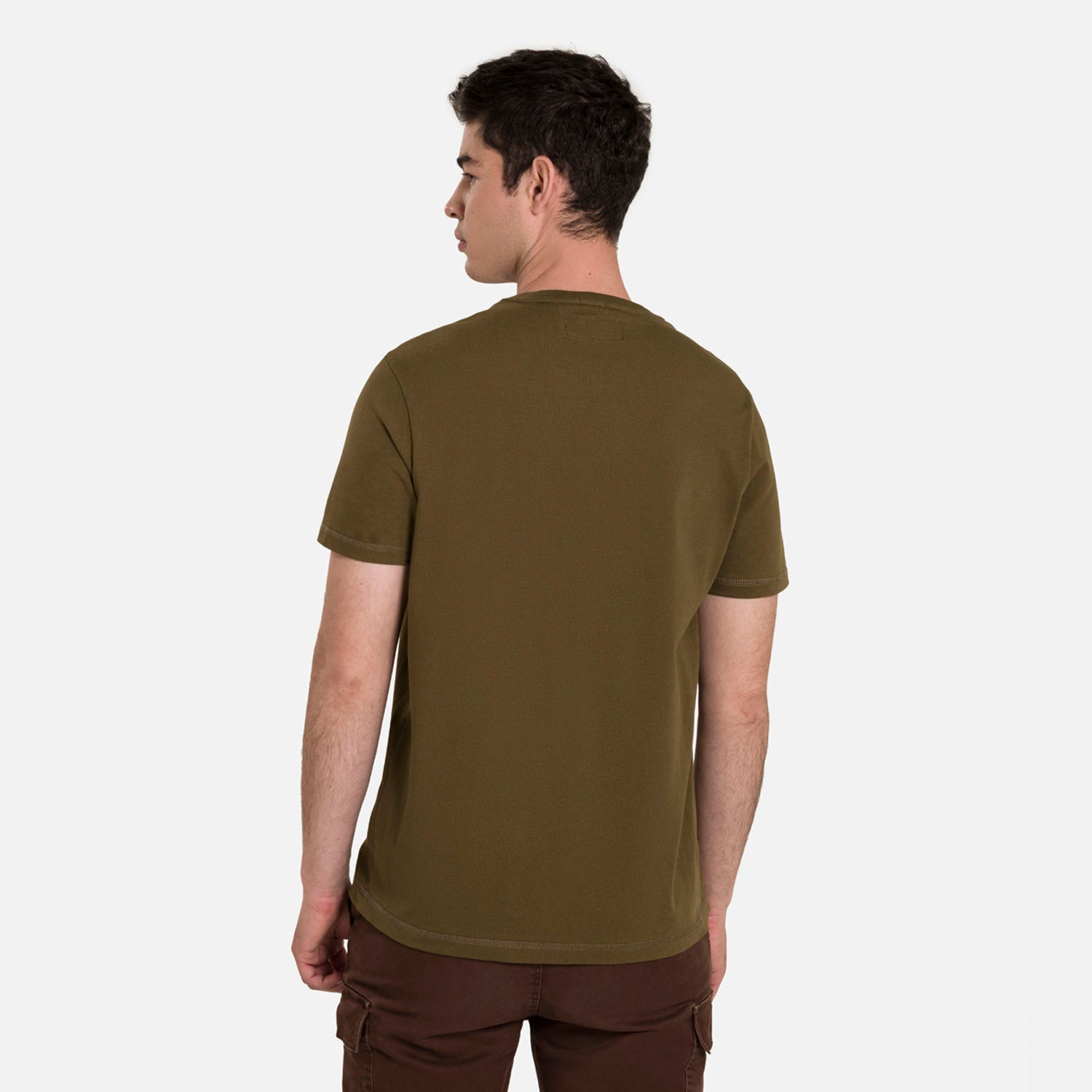 CAMISETA MANGA CORTA COLOR DARK OLIVA