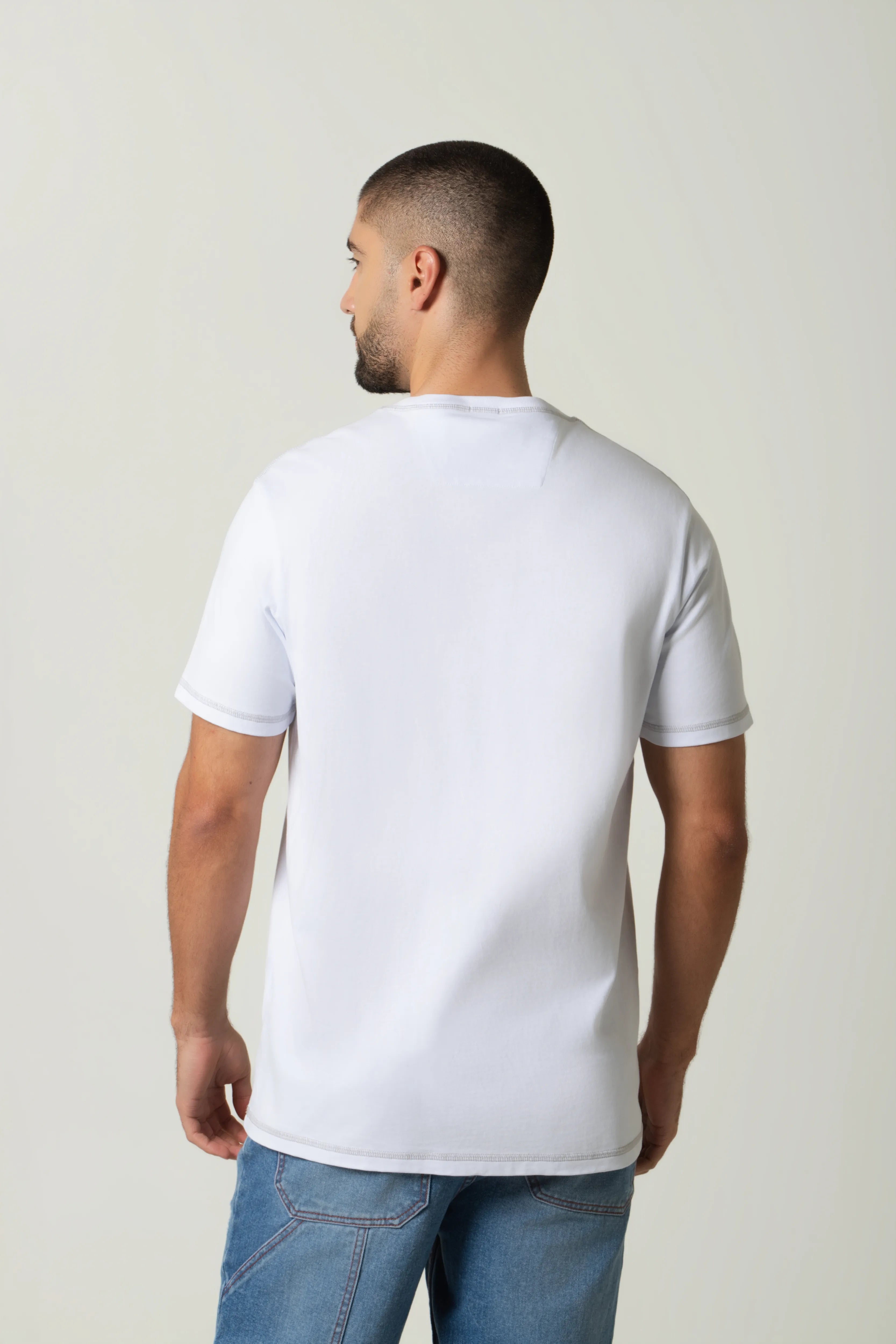 CAMISETA MANGA CORTA COLOR BLANCO OPTICO