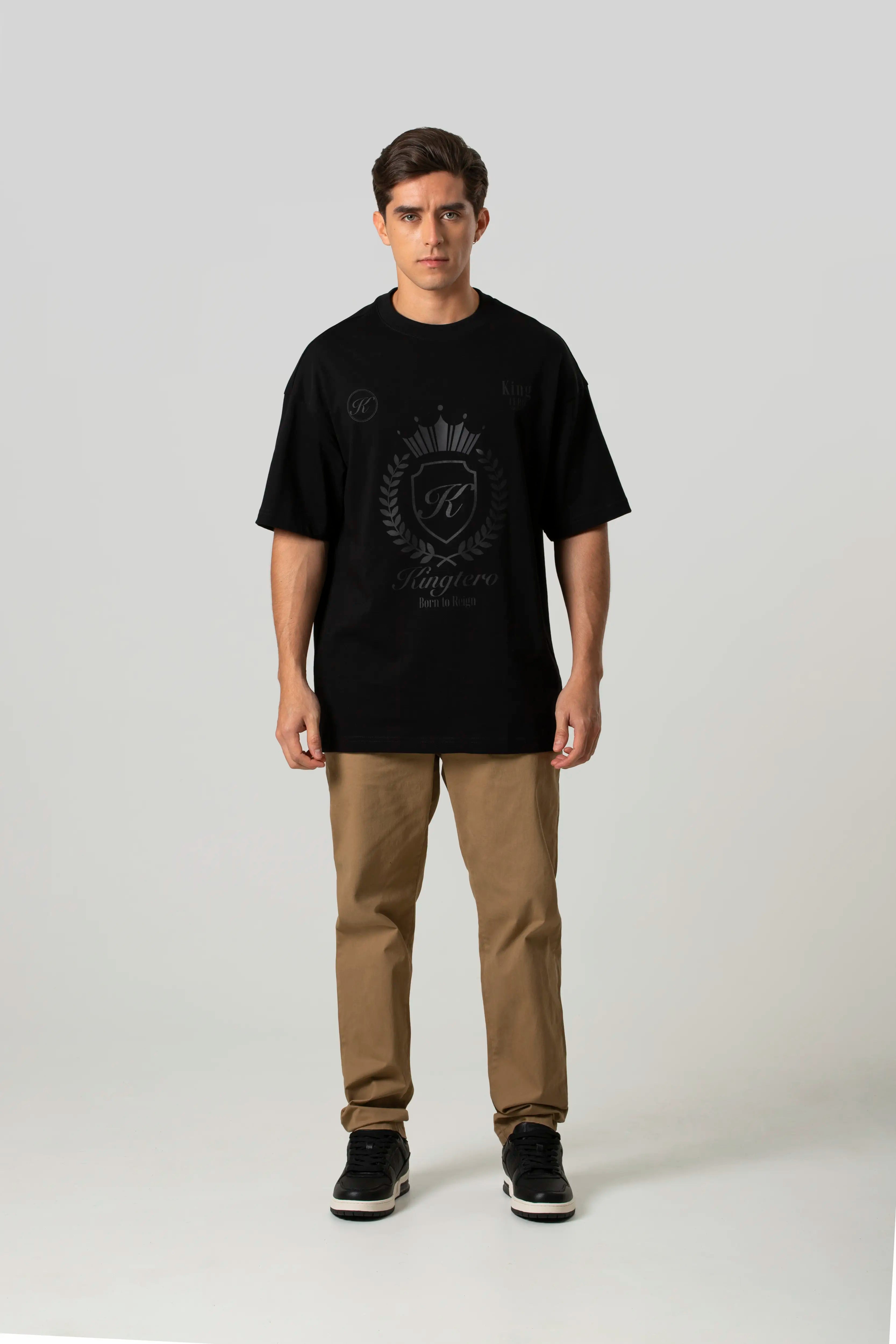 CAMISETA MANGA CORTA COLOR NEGRO