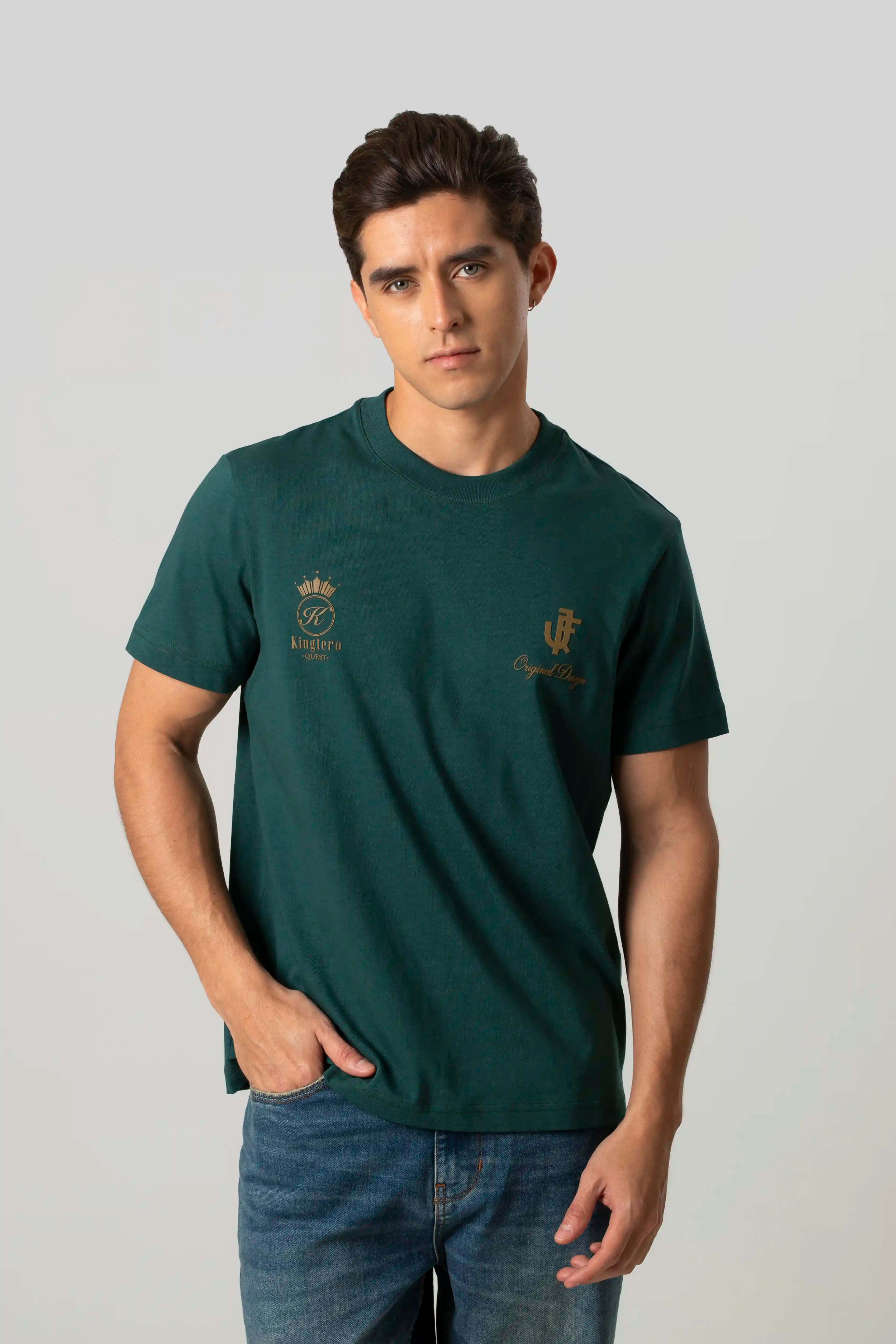 CAMISETA MANGA CORTA COLOR VERDE TORMENTA