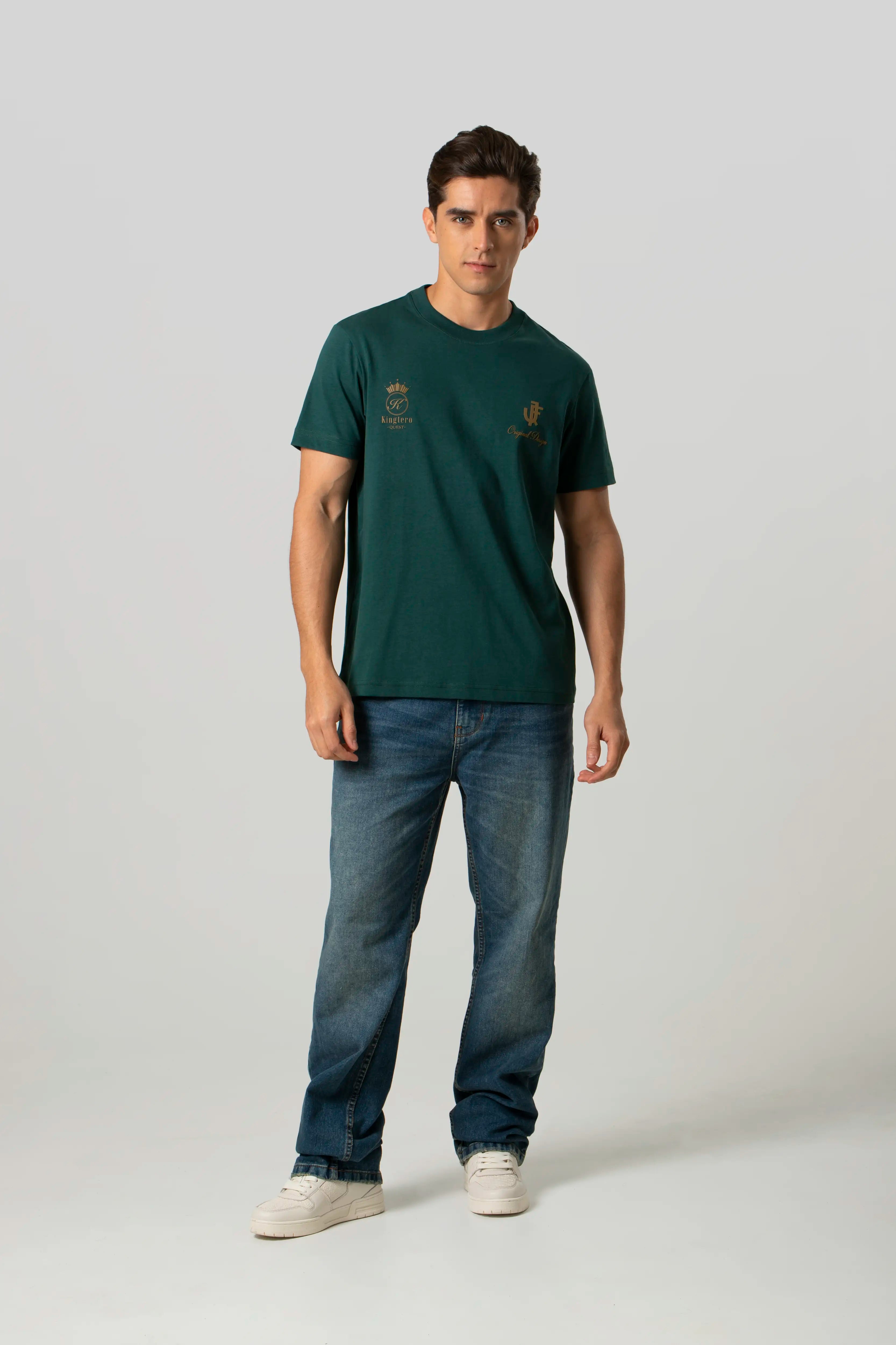 CAMISETA MANGA CORTA COLOR VERDE TORMENTA