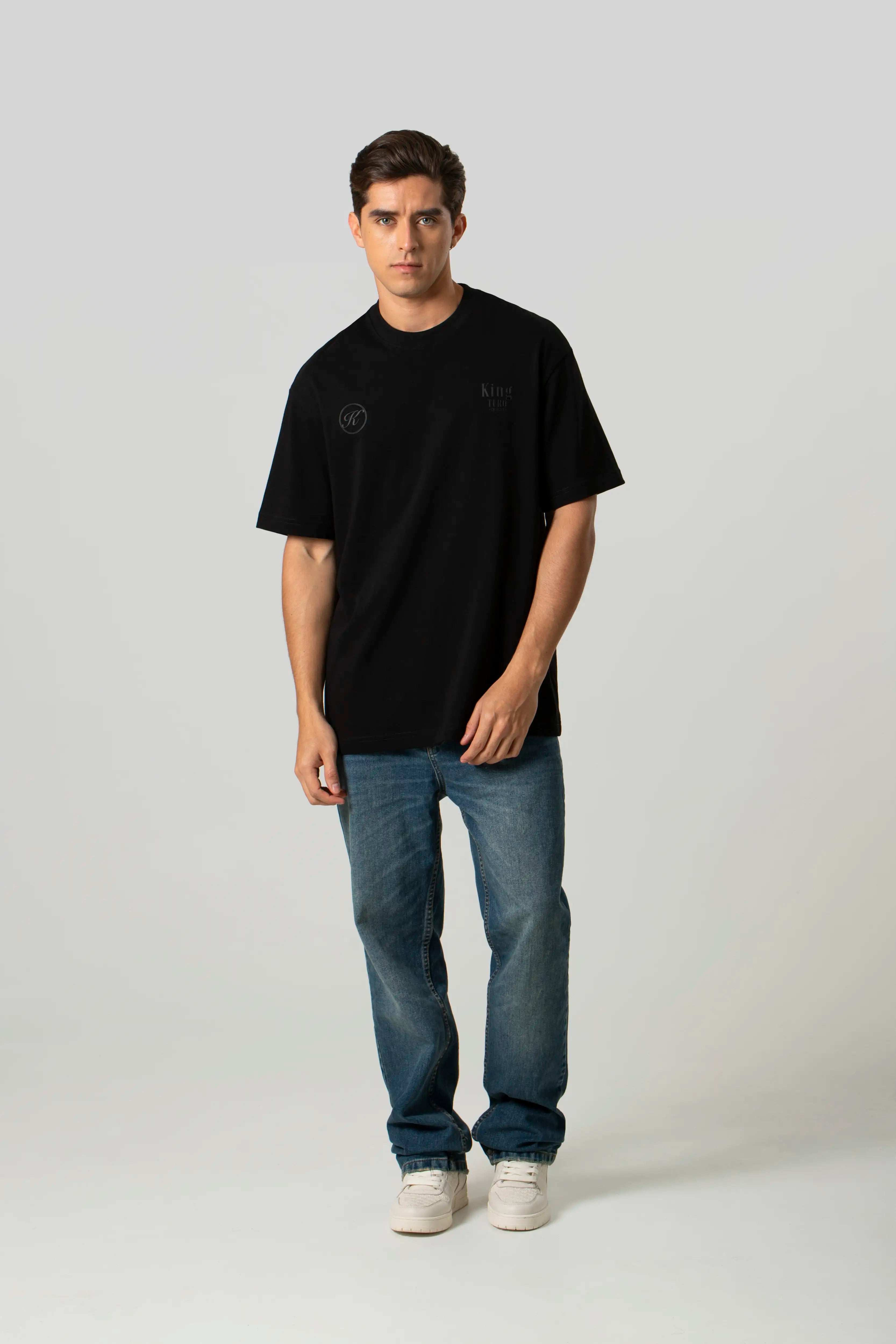 CAMISETA MANGA CORTA COLOR NEGRO