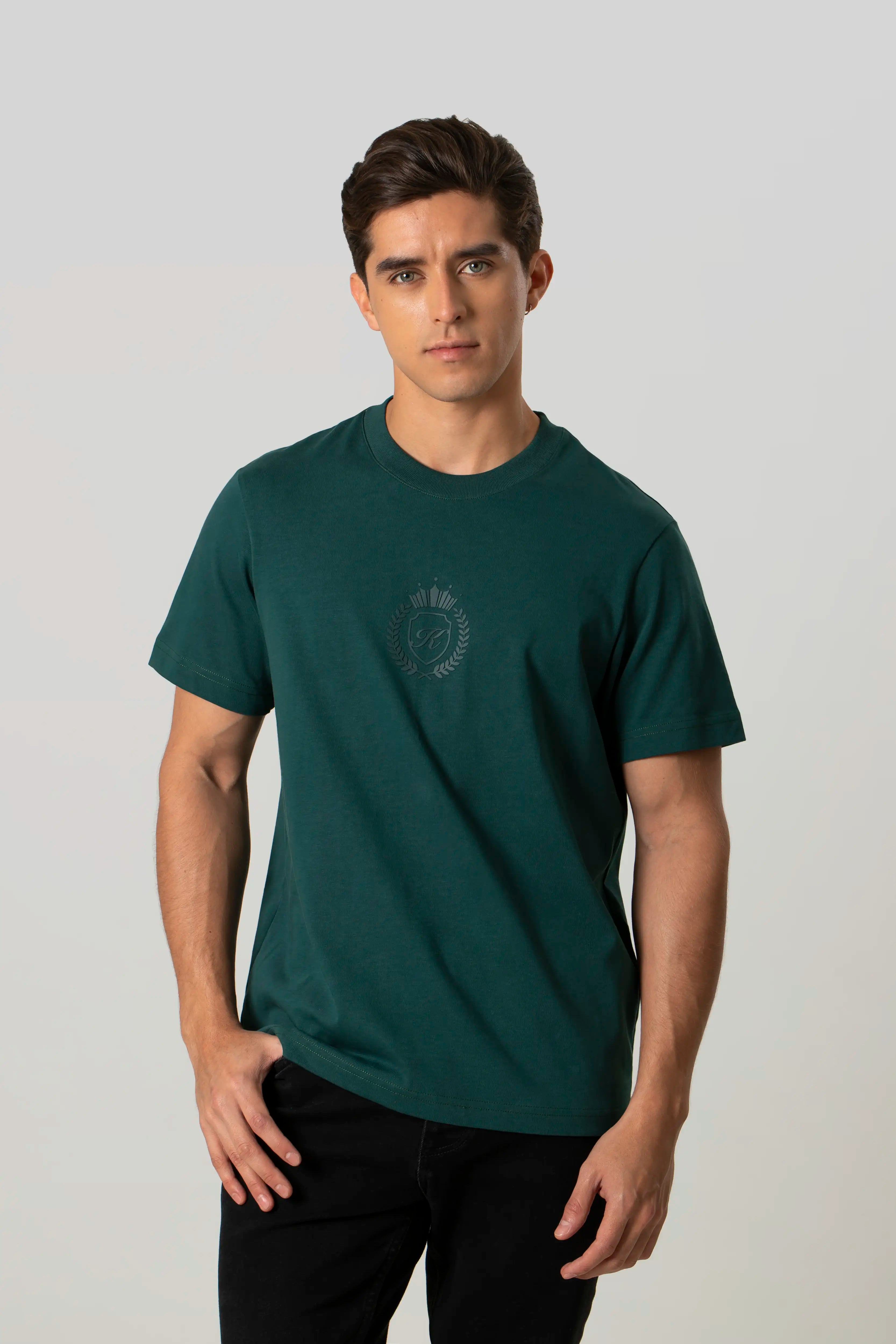 CAMISETA MANGA CORTA COLOR VERDE TORMENTA
