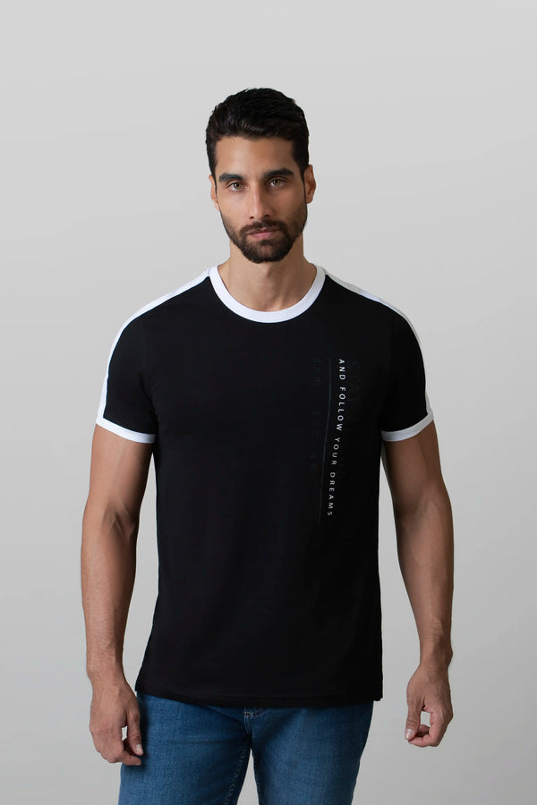CAMISETA MANGA CORTA COLOR NEGRO