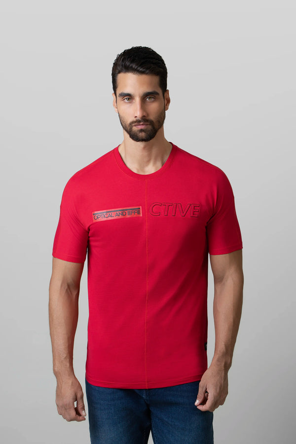 CAMISETA MANGA CORTA COLOR ROJO
