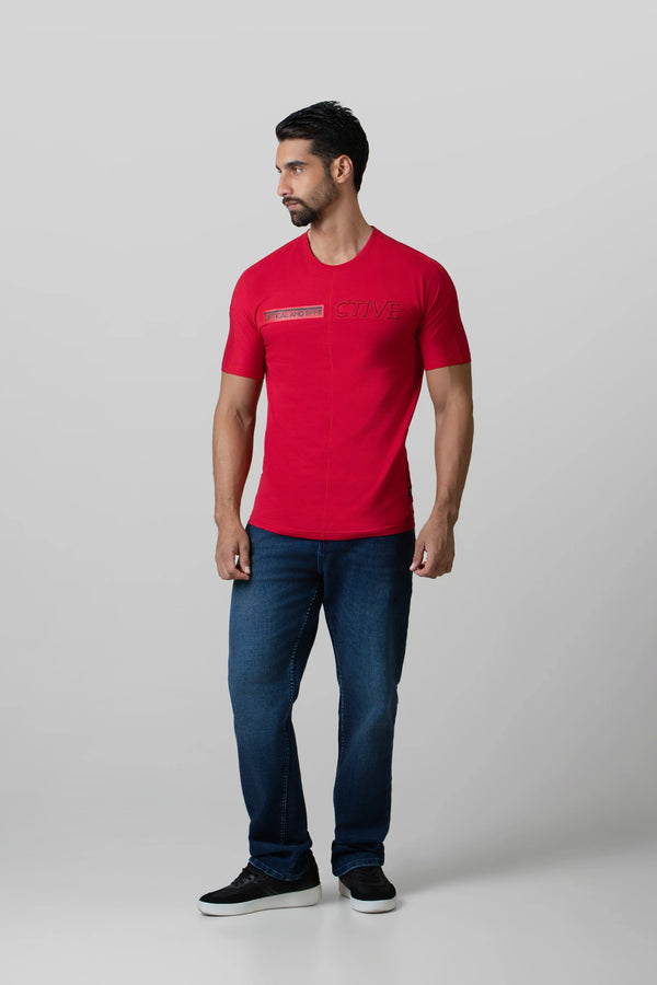 CAMISETA MANGA CORTA COLOR ROJO