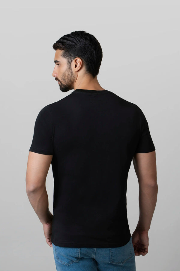 CAMISETA MANGA CORTA COLOR NEGRO