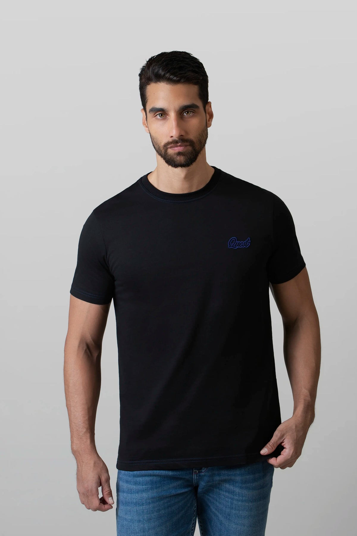 CAMISETA MANGA CORTA COLOR NEGRO