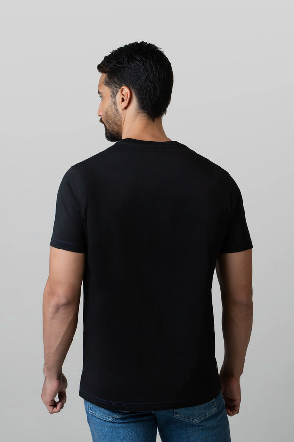 CAMISETA MANGA CORTA COLOR NEGRO