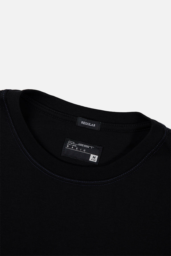 CAMISETA MANGA CORTA COLOR NEGRO