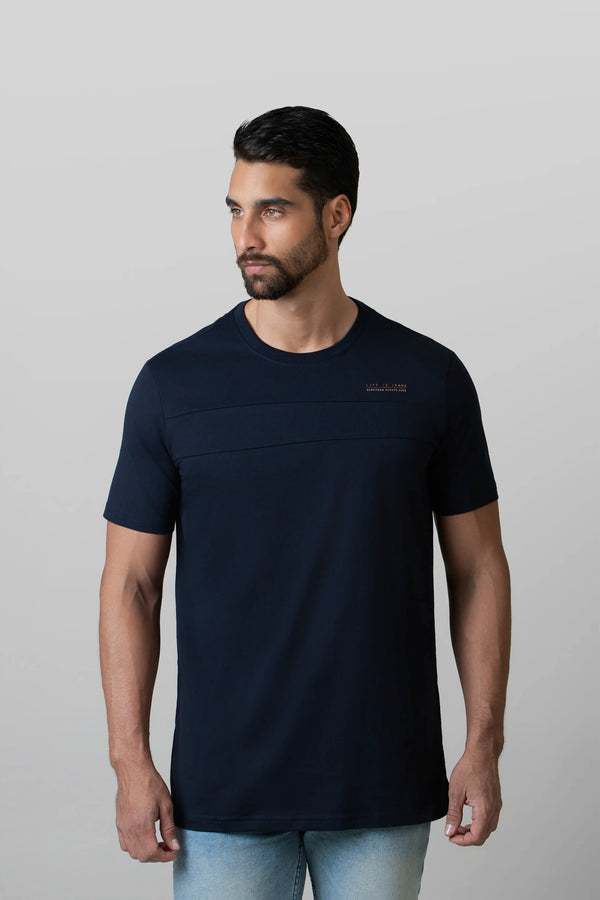 CAMISETA MANGA CORTA COLOR AZUL OSCURO